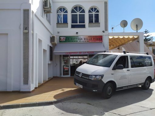 Trabajo toldos articulados en pizzeria